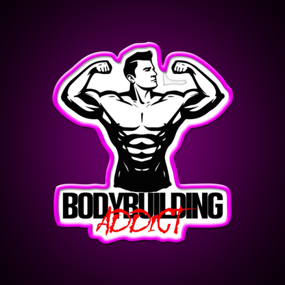Bodybuilding Addict 7 Black Gym Fitness Led Neon Sign Rgb Color