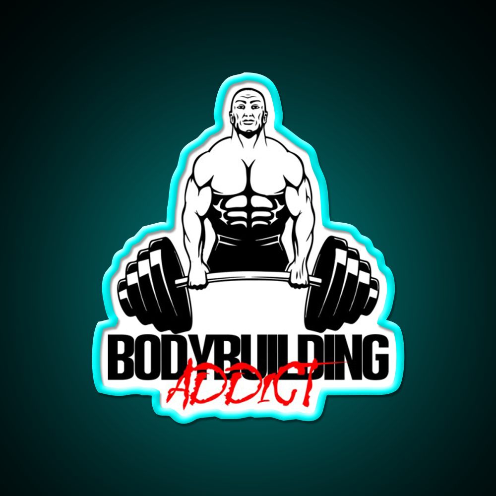 Bodybuilding Addict 8 Black Gym Fitness Led Neon Sign Rgb Color