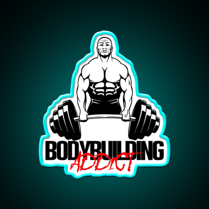 Bodybuilding Addict 8 Black Gym Fitness Led Neon Sign Rgb Color