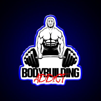 Bodybuilding Addict 8 Black Gym Fitness Led Neon Sign Rgb Color