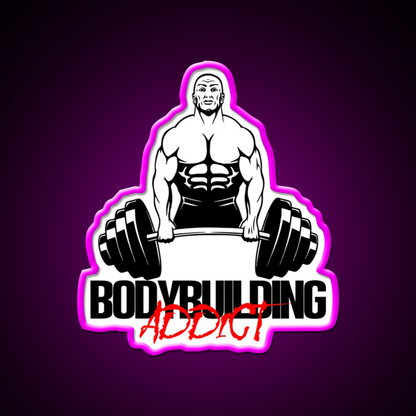 Bodybuilding Addict 8 Black Gym Fitness Led Neon Sign Rgb Color