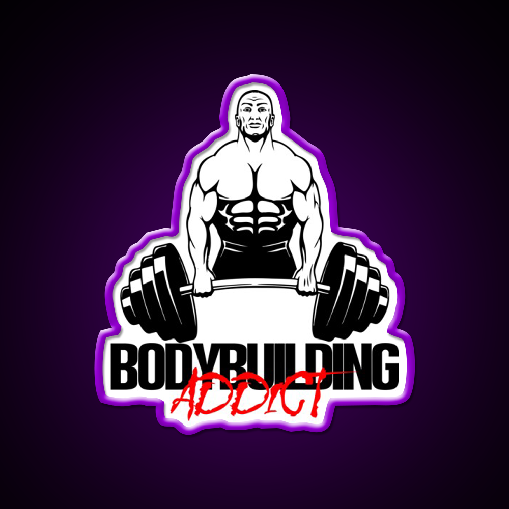 Bodybuilding Addict 8 Black Gym Fitness Led Neon Sign Rgb Color