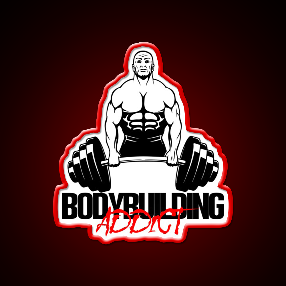 Bodybuilding Addict 8 Black Gym Fitness Led Neon Sign Rgb Color