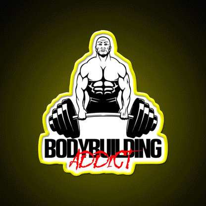 Bodybuilding Addict 8 Black Gym Fitness Led Neon Sign Rgb Color