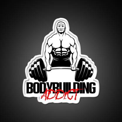 Bodybuilding Addict 8 Black Gym Fitness Led Neon Sign Rgb Color