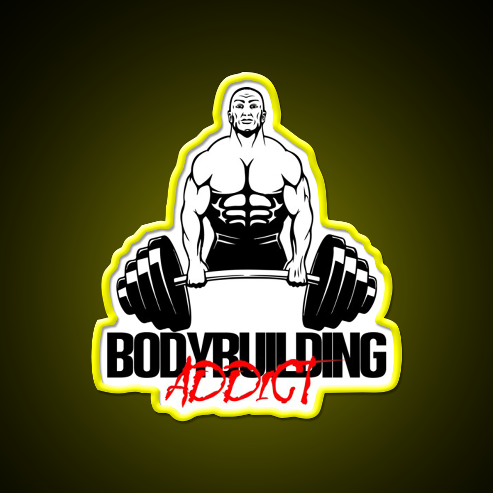 Bodybuilding Addict 8 Black Gym Fitness Led Neon Sign Rgb Color