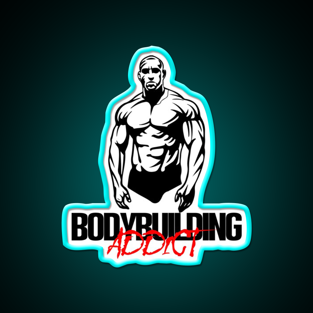 Bodybuilding Addict 9 Black Gym Fitness Led Neon Sign Rgb Color