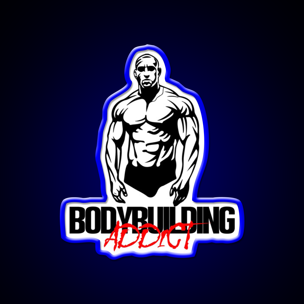 Bodybuilding Addict 9 Black Gym Fitness Led Neon Sign Rgb Color