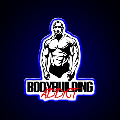 Bodybuilding Addict 9 Black Gym Fitness Led Neon Sign Rgb Color