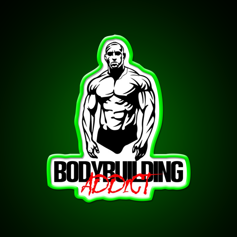 Bodybuilding Addict 9 Black Gym Fitness Led Neon Sign Rgb Color