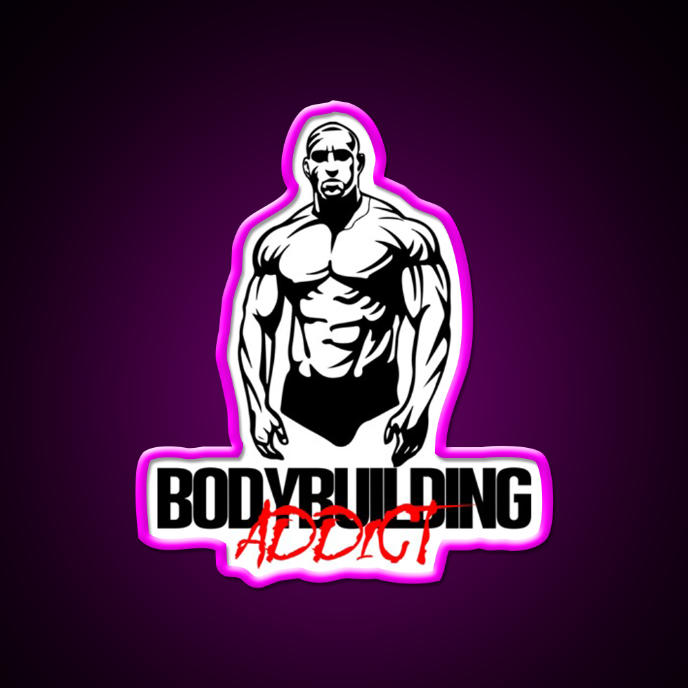 Bodybuilding Addict 9 Black Gym Fitness Led Neon Sign Rgb Color