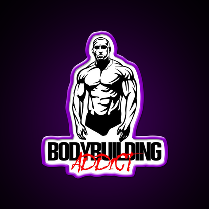 Bodybuilding Addict 9 Black Gym Fitness Led Neon Sign Rgb Color