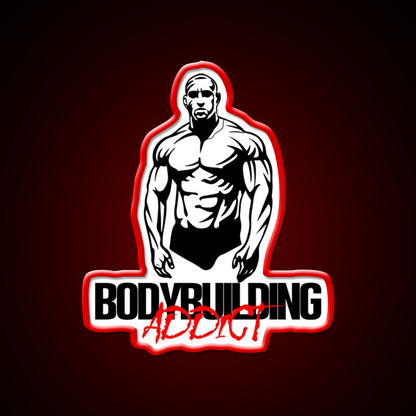 Bodybuilding Addict 9 Black Gym Fitness Led Neon Sign Rgb Color