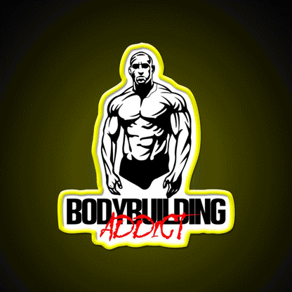 Bodybuilding Addict 9 Black Gym Fitness Led Neon Sign Rgb Color