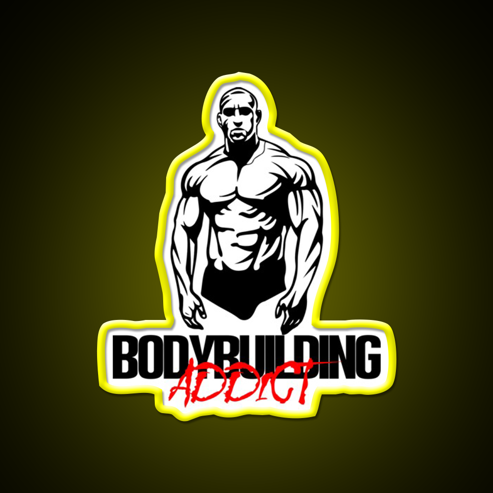 Bodybuilding Addict 9 Black Gym Fitness Led Neon Sign Rgb Color