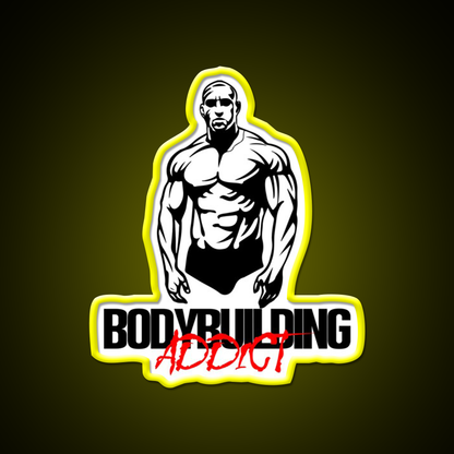 Bodybuilding Addict 9 Black Gym Fitness Led Neon Sign Rgb Color