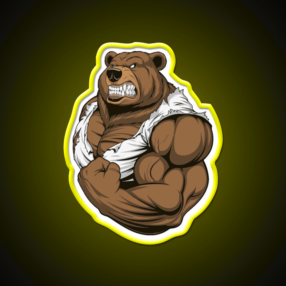 Bodybuilding Bear Gym Fitness Led Neon Sign Rgb Color