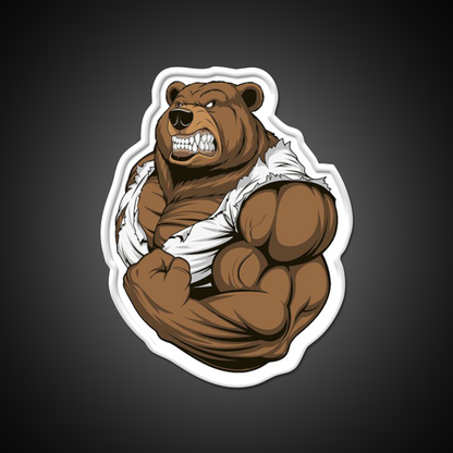 Bodybuilding Bear Gym Fitness Led Neon Sign Rgb Color