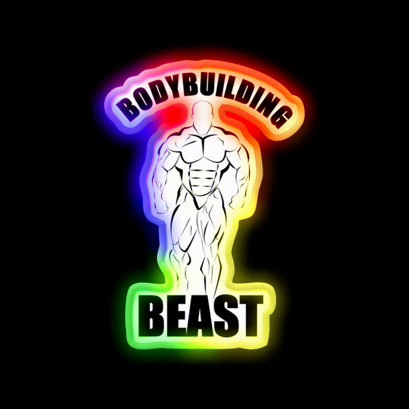 Bodybuilding Beast Physic Gym Fitness Led Neon Sign Rgb Color