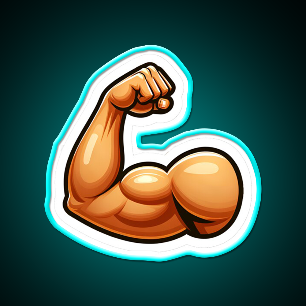 Bodybuilding Bicep Emoji Gym Fitness Led Neon Sign Rgb Color