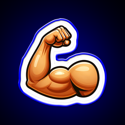 Bodybuilding Bicep Emoji Gym Fitness Led Neon Sign Rgb Color