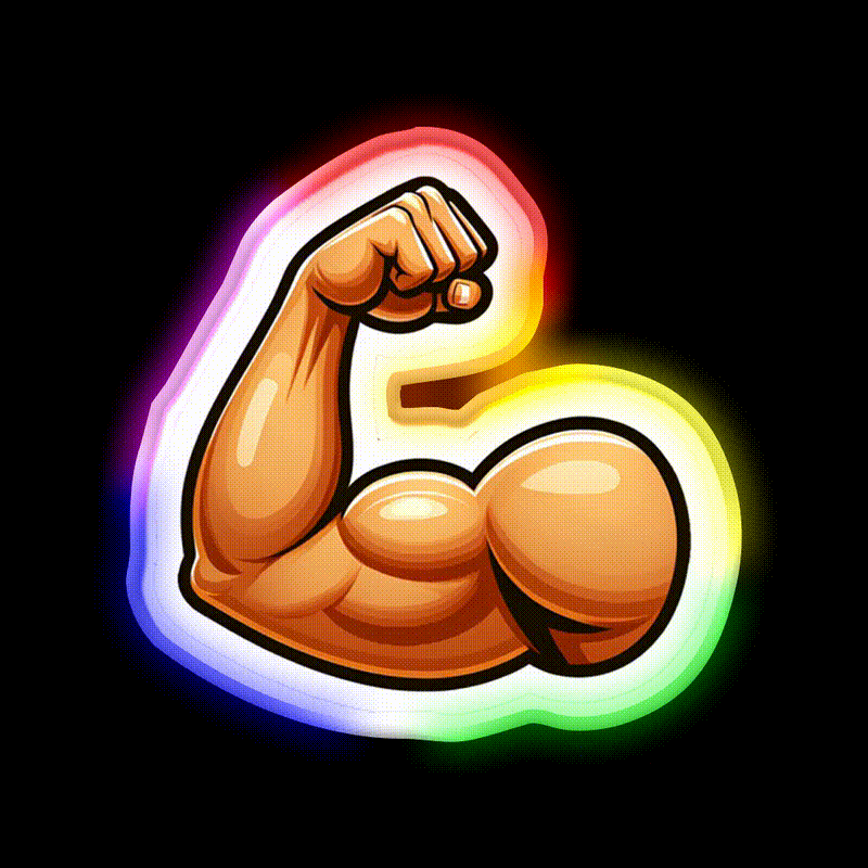 Bodybuilding Bicep Emoji Gym Fitness Led Neon Sign Rgb Color