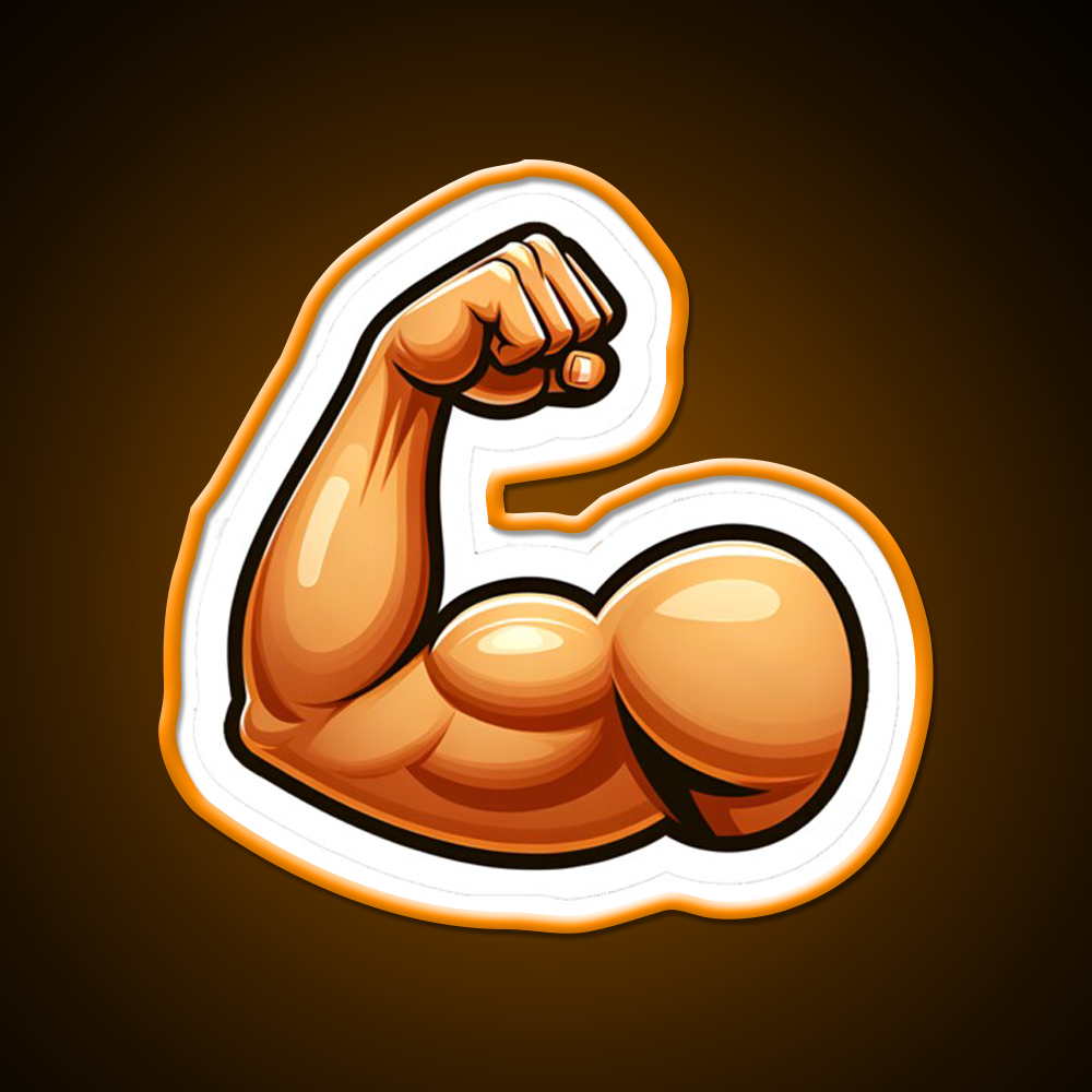 Bodybuilding Bicep Emoji Gym Fitness Led Neon Sign Rgb Color