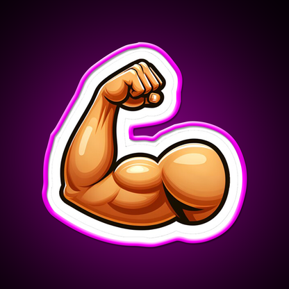 Bodybuilding Bicep Emoji Gym Fitness Led Neon Sign Rgb Color