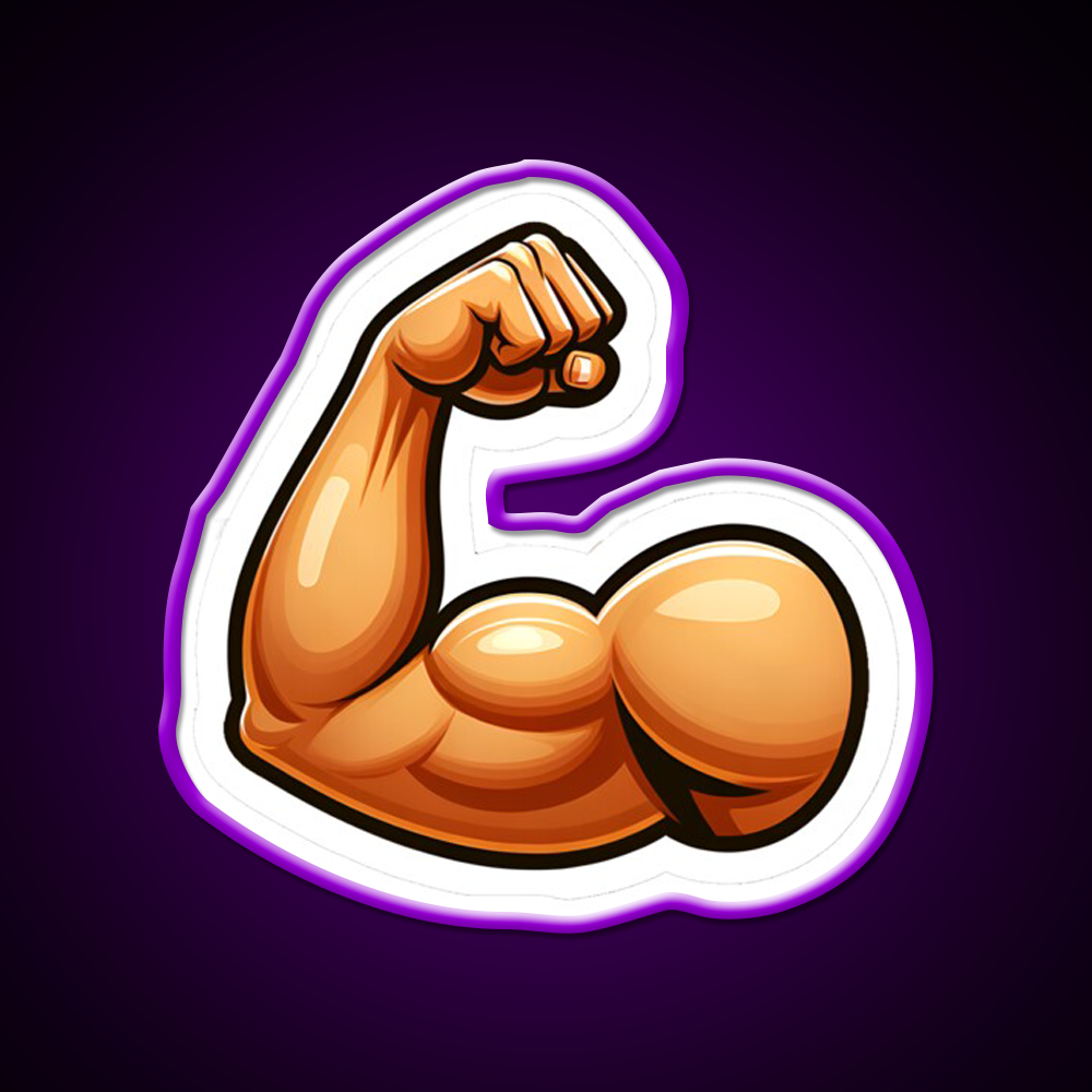 Bodybuilding Bicep Emoji Gym Fitness Led Neon Sign Rgb Color