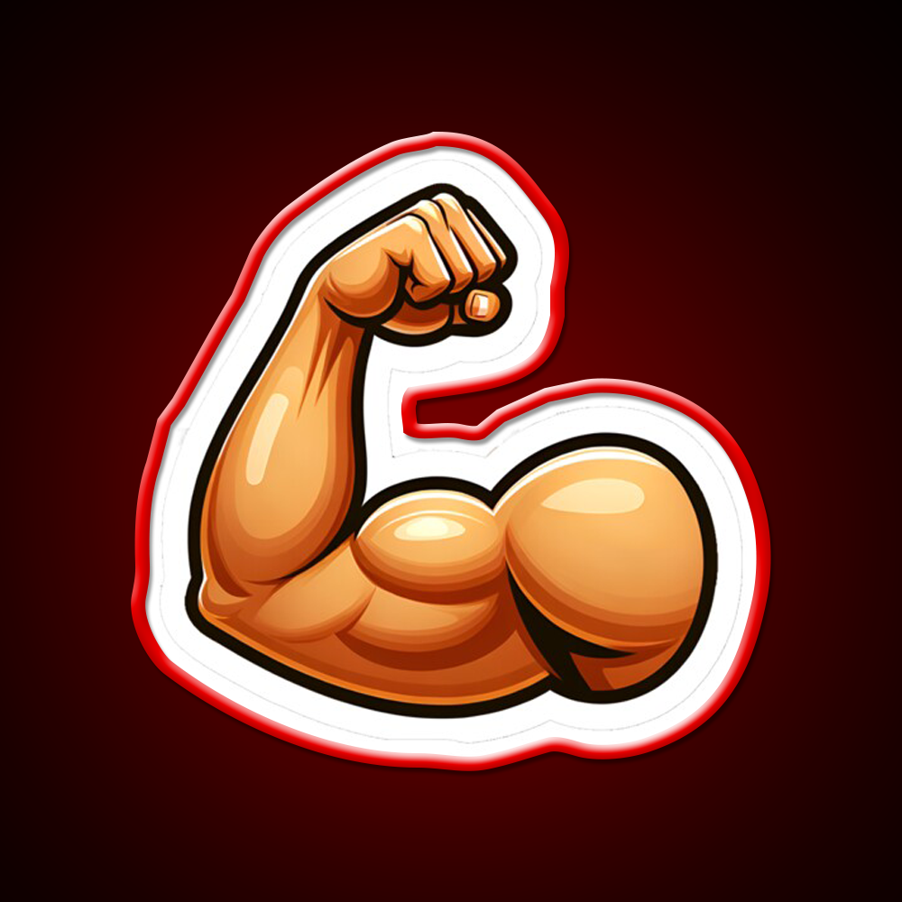 Bodybuilding Bicep Emoji Gym Fitness Led Neon Sign Rgb Color