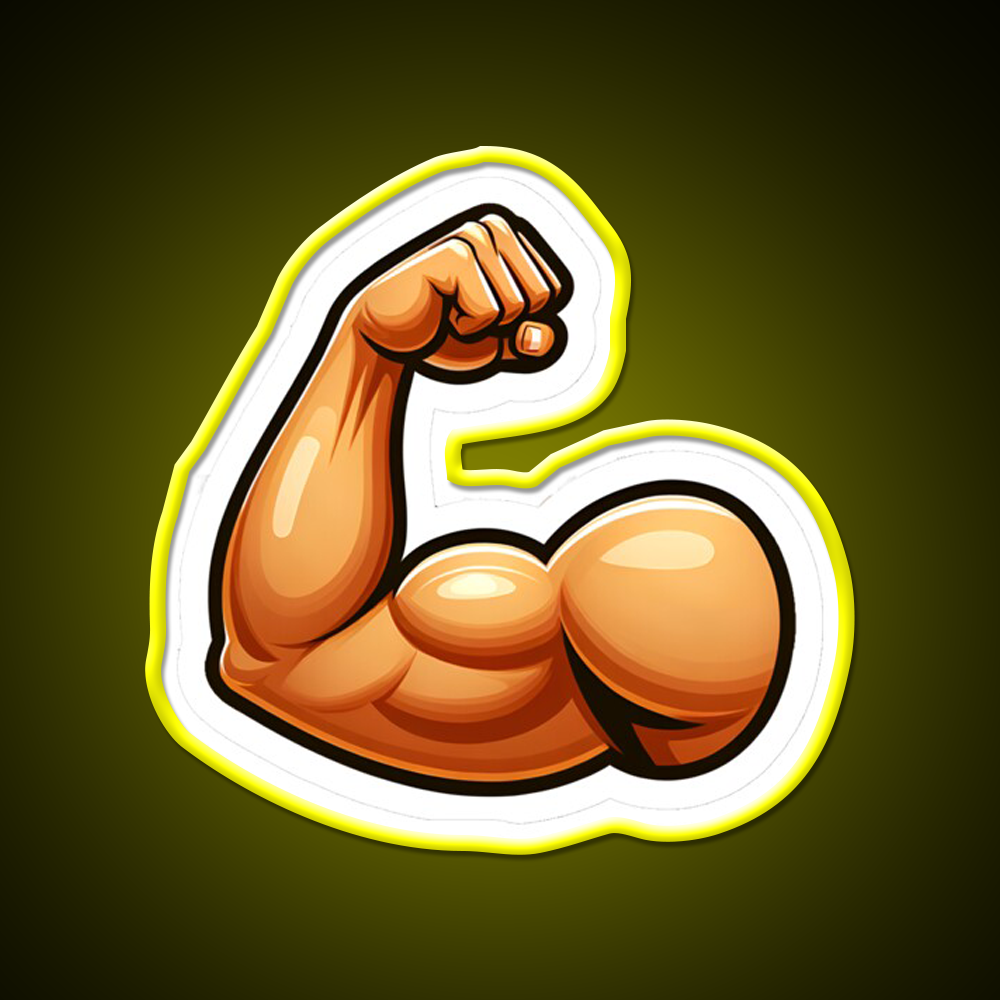 Bodybuilding Bicep Emoji Gym Fitness Led Neon Sign Rgb Color