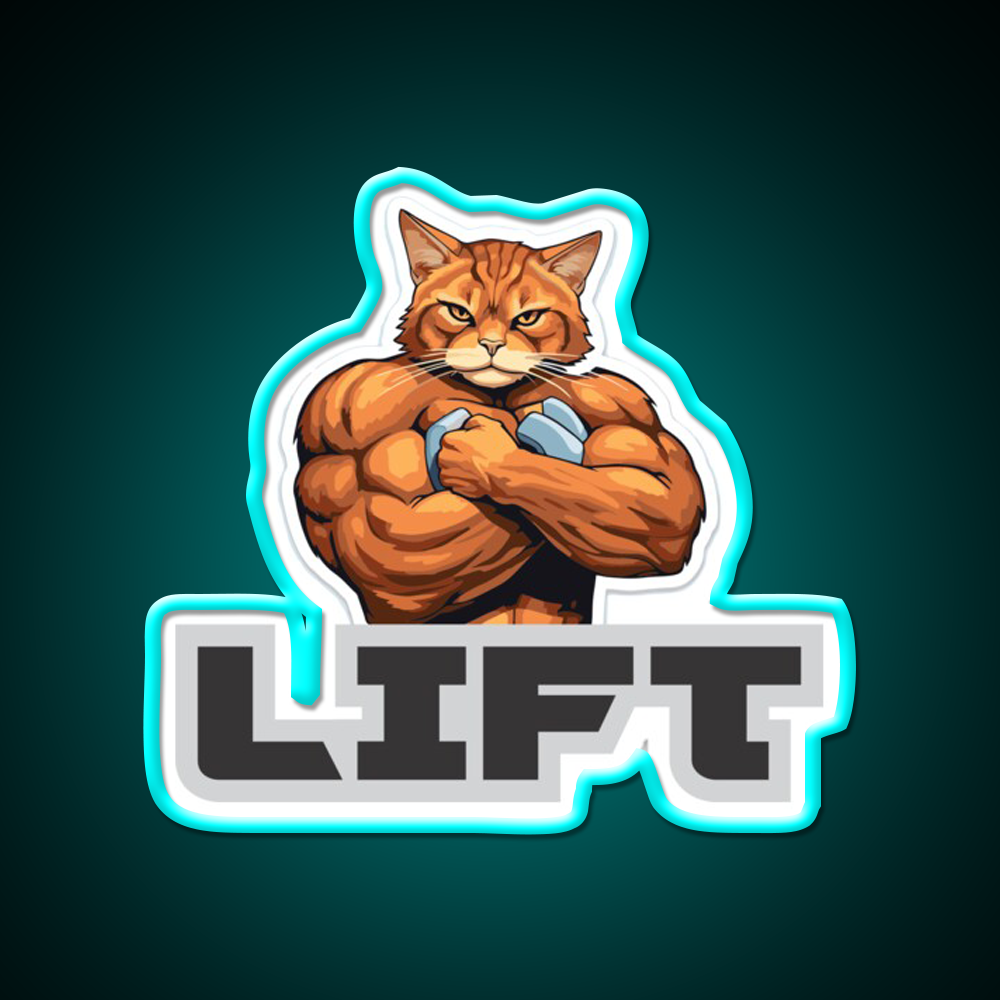 Bodybuilding Cat Gym Fitness Led Neon Sign Rgb Color