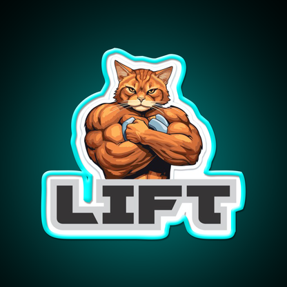 Bodybuilding Cat Gym Fitness Led Neon Sign Rgb Color