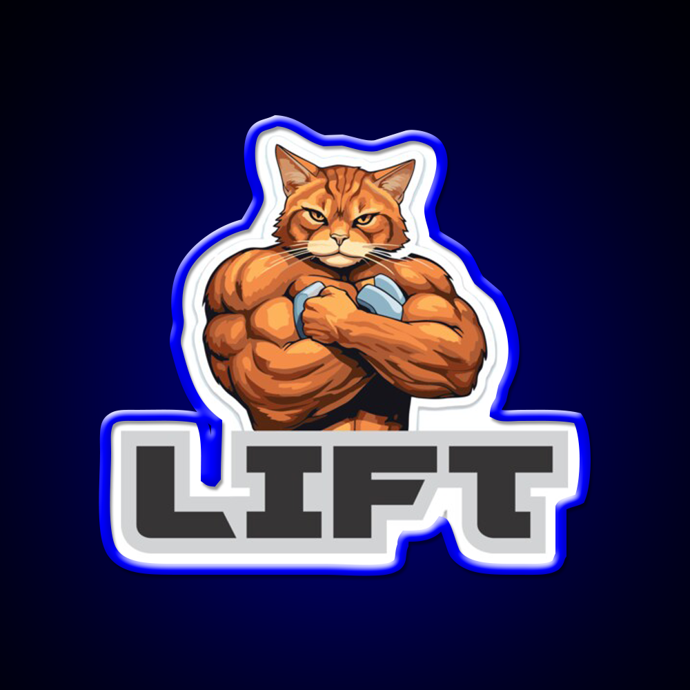 Bodybuilding Cat Gym Fitness Led Neon Sign Rgb Color