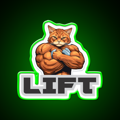 Bodybuilding Cat Gym Fitness Led Neon Sign Rgb Color