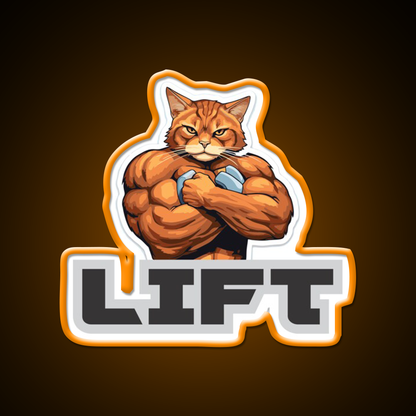 Bodybuilding Cat Gym Fitness Led Neon Sign Rgb Color