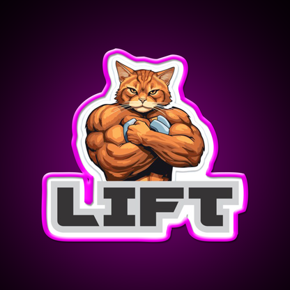 Bodybuilding Cat Gym Fitness Led Neon Sign Rgb Color