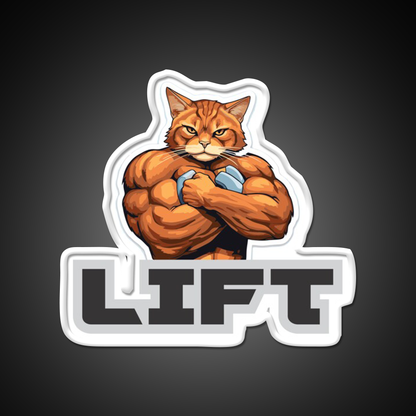 Bodybuilding Cat Gym Fitness Led Neon Sign Rgb Color