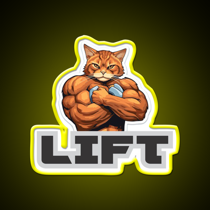 Bodybuilding Cat Gym Fitness Led Neon Sign Rgb Color