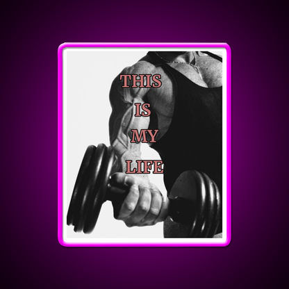 Bodybuilding Gym Fitness Led Neon Sign Fitness Room Sign Rgb Color - Neon sign mounted on wall in room