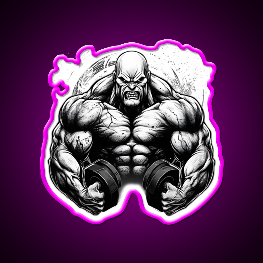 Bodybuilding Gym Fitness Led Neon Sign Rgb Color - Neon sign mounted on wall in room