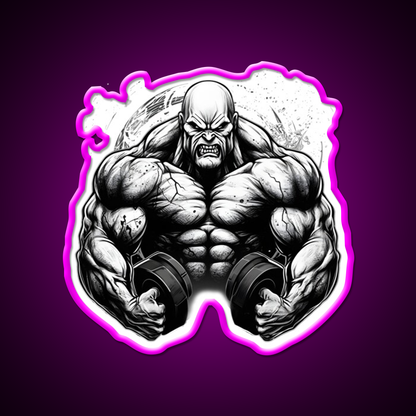 Bodybuilding Gym Fitness Led Neon Sign Rgb Color - Neon sign mounted on wall in room