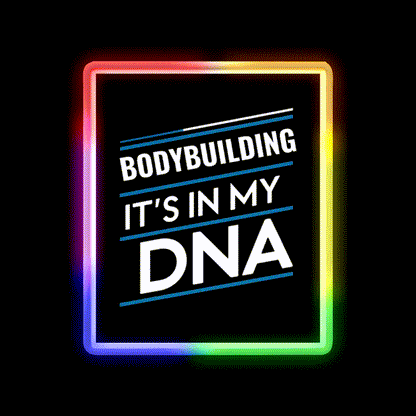 Bodybuilding Its In My Dna Gym Fitness Led Neon Sign Rgb Color - LED neon sign close-up detail