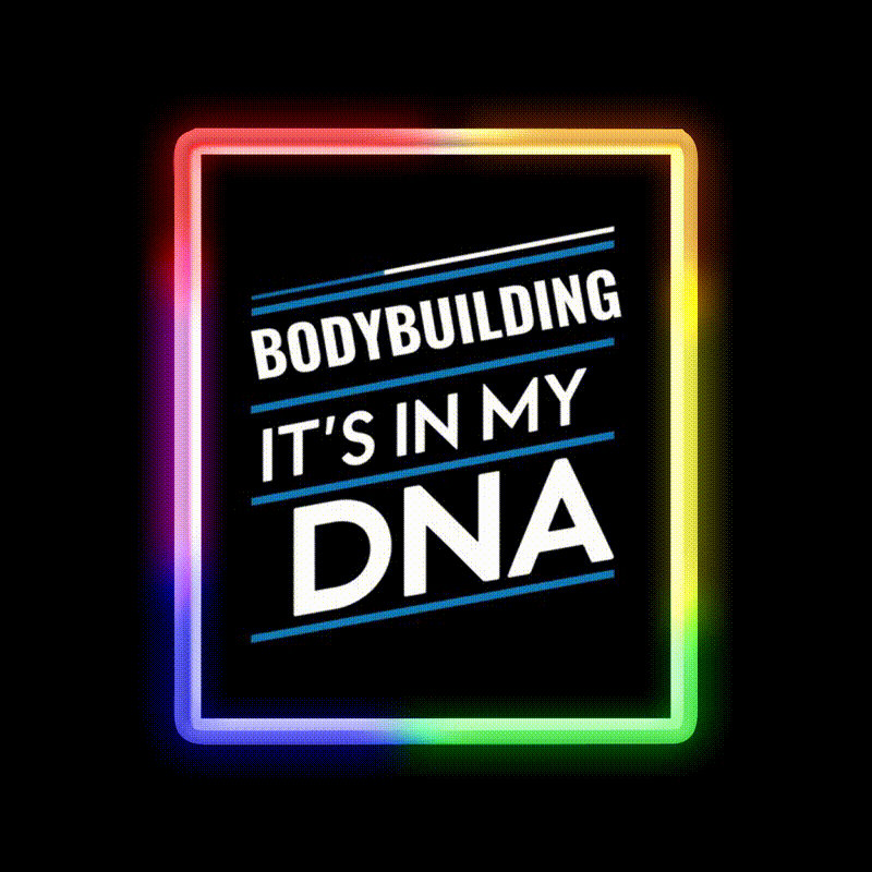 Bodybuilding Its In My Dna Gym Fitness Led Neon Sign Rgb Color - LED neon sign close-up detail