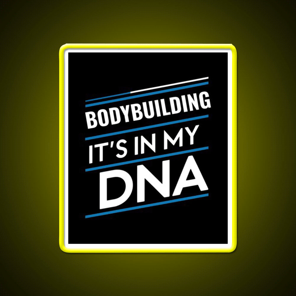 Bodybuilding Its In My Dna Gym Fitness Led Neon Sign Rgb Color - Custom LED neon sign front view