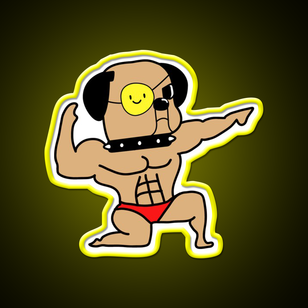 Bodybuilding Posing Dog Gym Fitness Led Neon Sign Rgb Color - LED neon sign view 7