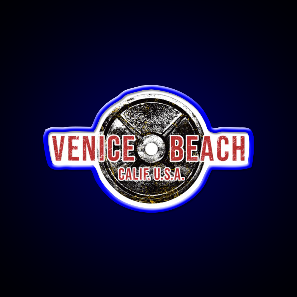 Bodybuilding Venice Beach California Gym Fitness Led Neon Sign Rgb Color