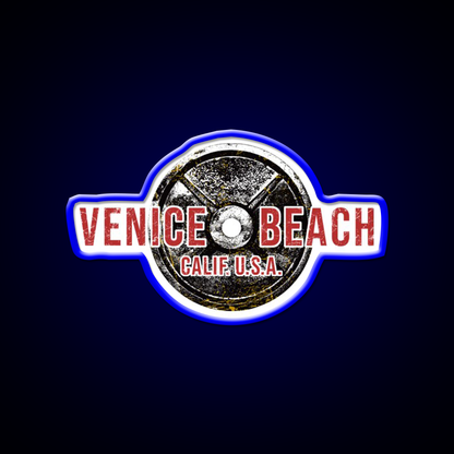 Bodybuilding Venice Beach California Gym Fitness Led Neon Sign Rgb Color