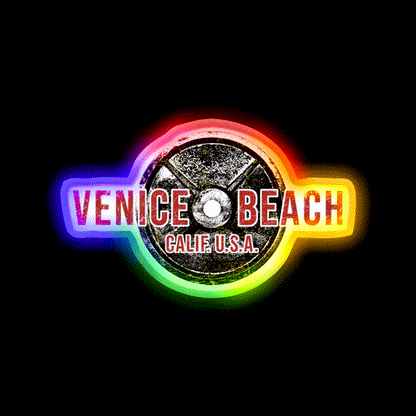 Bodybuilding Venice Beach California Gym Fitness Led Neon Sign Rgb Color