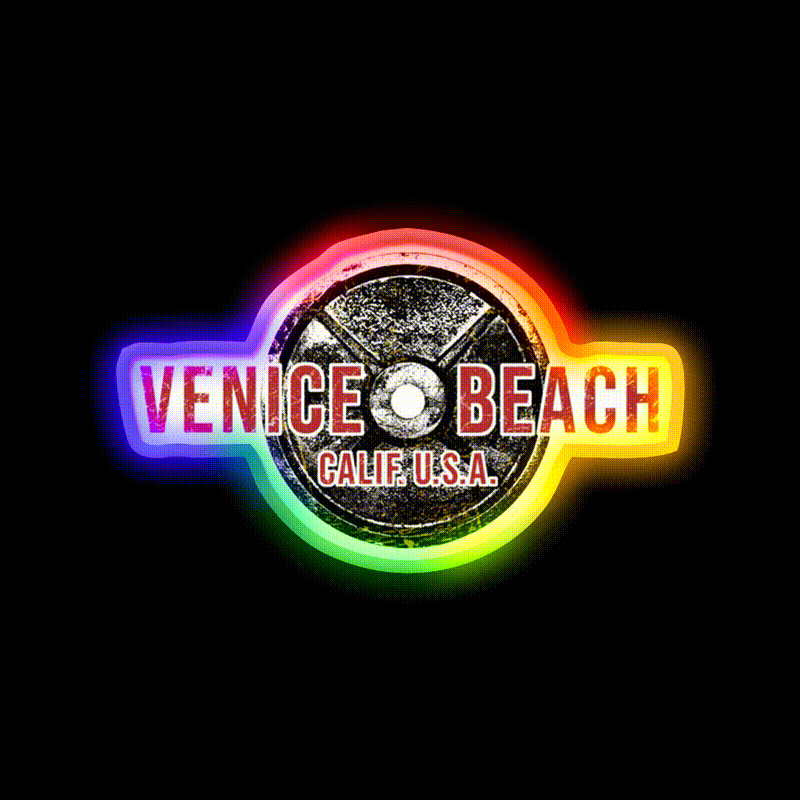 Bodybuilding Venice Beach California Gym Fitness Led Neon Sign Rgb Color